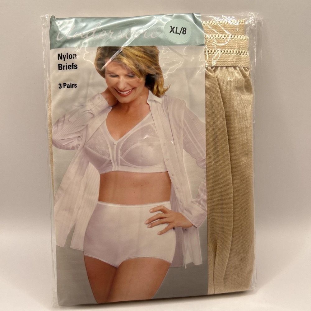 SIZE 8 Underscore 3 Pack Womens Nylon Briefs Panties Nude Color JCPenney NEW